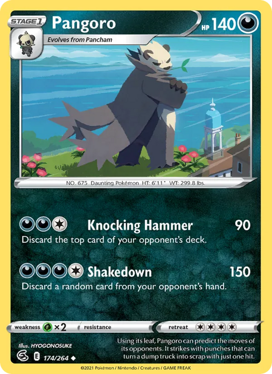 Pangoro Reverse Holo 174/264 Fusion Strike Pokémon Card
