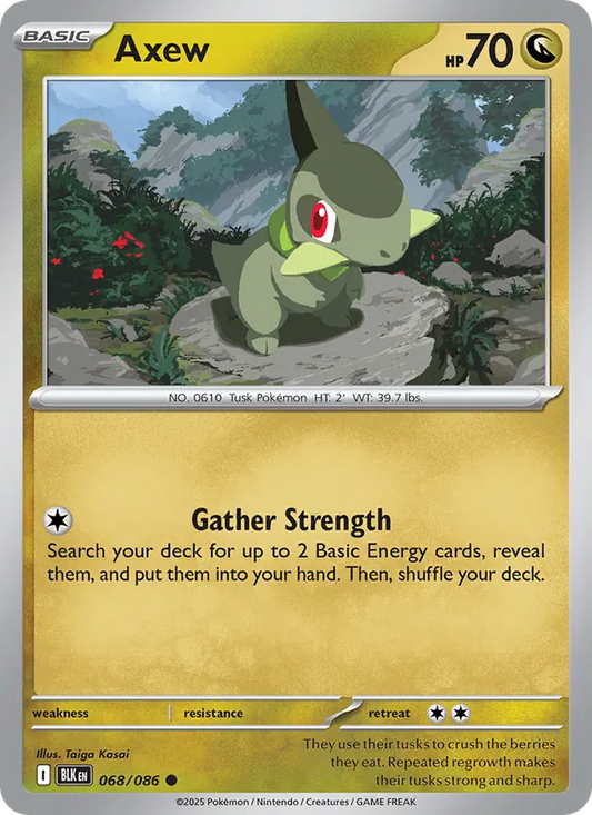 Axew Normal 068/86 Black Bolt Pokémon Card