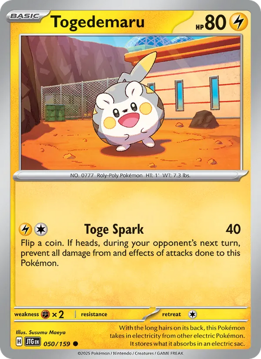 Togedemaru Normal 050/159 Journey Together Pokémon Card
