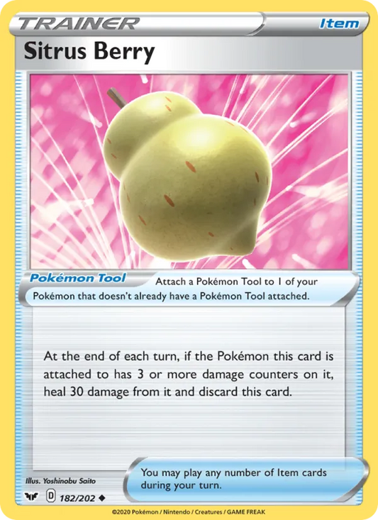 Sitrus Berry Normal 182/202 Sword & Shield Pokémon Card