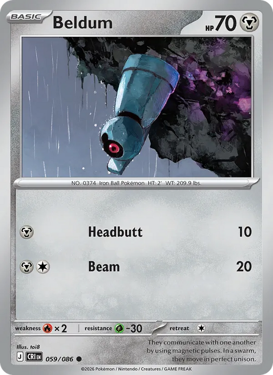 Beldum Normal 059/86 Chaos Rising Pokémon Card