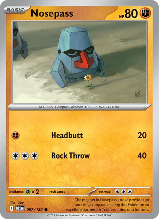 Nosepass Normal 097/182 Destined Rivals Pokémon Card