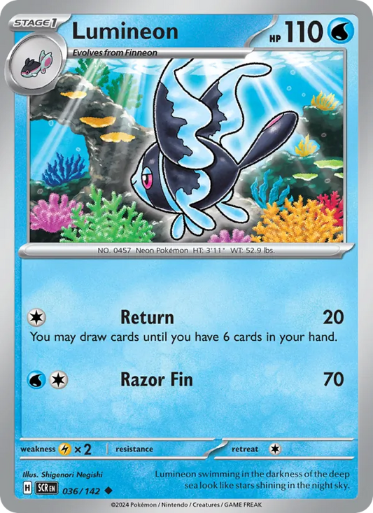 Lumineon Normal 036/142 Stellar Crown Pokémon Card