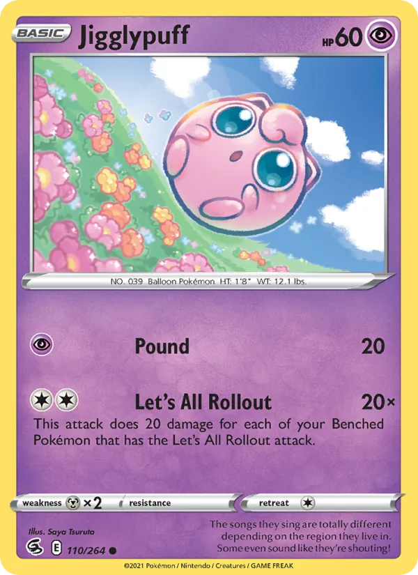 Jigglypuff Reverse Holo 110/264 Fusion Strike Pokémon Card