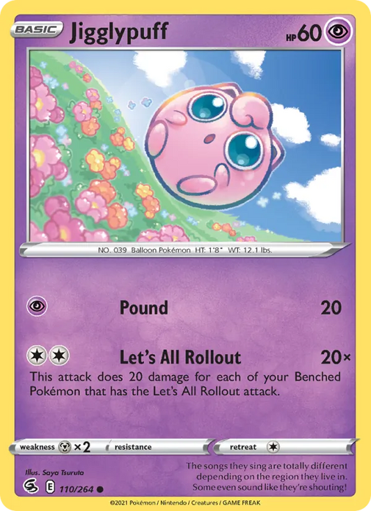 Jigglypuff Reverse Holo 110/264 Fusion Strike Pokémon Card