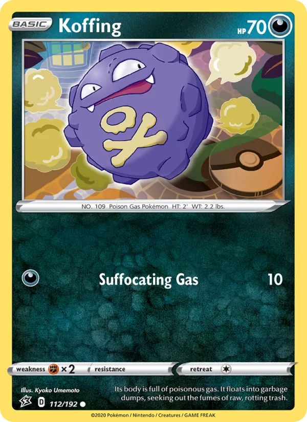 Koffing Reverse Holo 112/192 Rebel Clash Pokémon Card