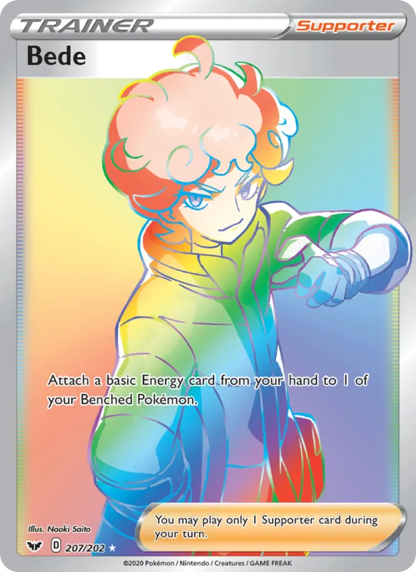 Bede Holo 207/202 Sword & Shield Pokémon Card