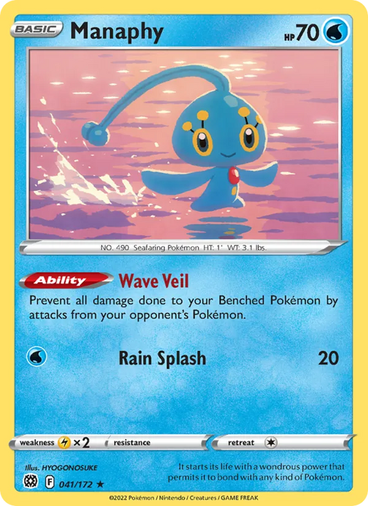 Manaphy Reverse Holo 041/172 Brilliant Stars Pokémon Card