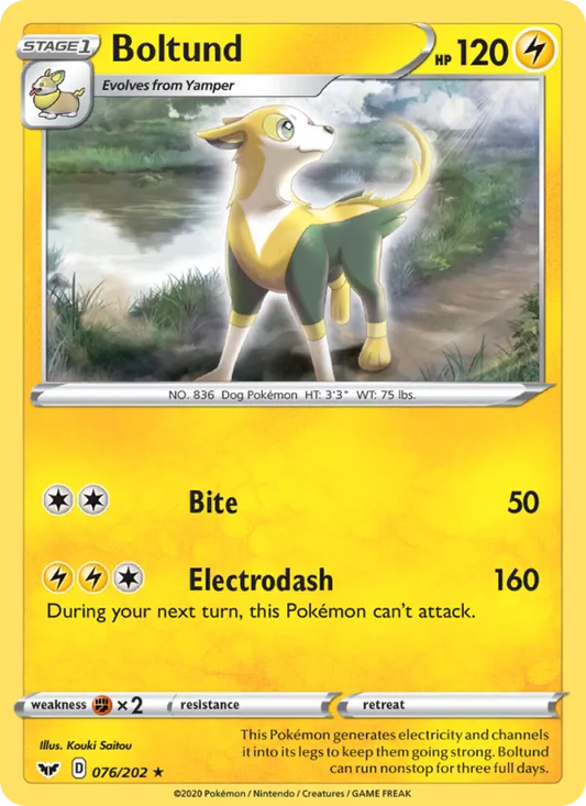 Boltund Holo 076/202 Sword & Shield Pokémon Card