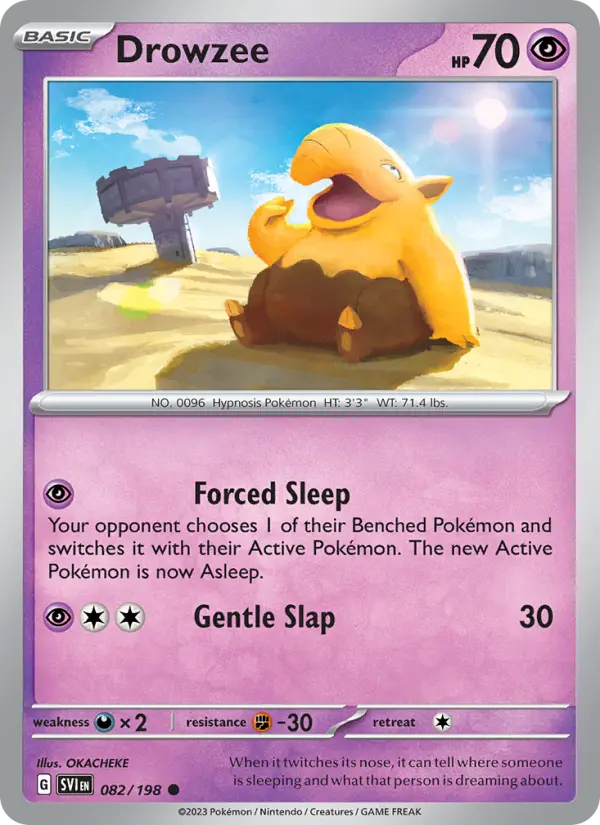 Drowzee Non-Foil 082/198 Scarlet & Violet Pokémon Card