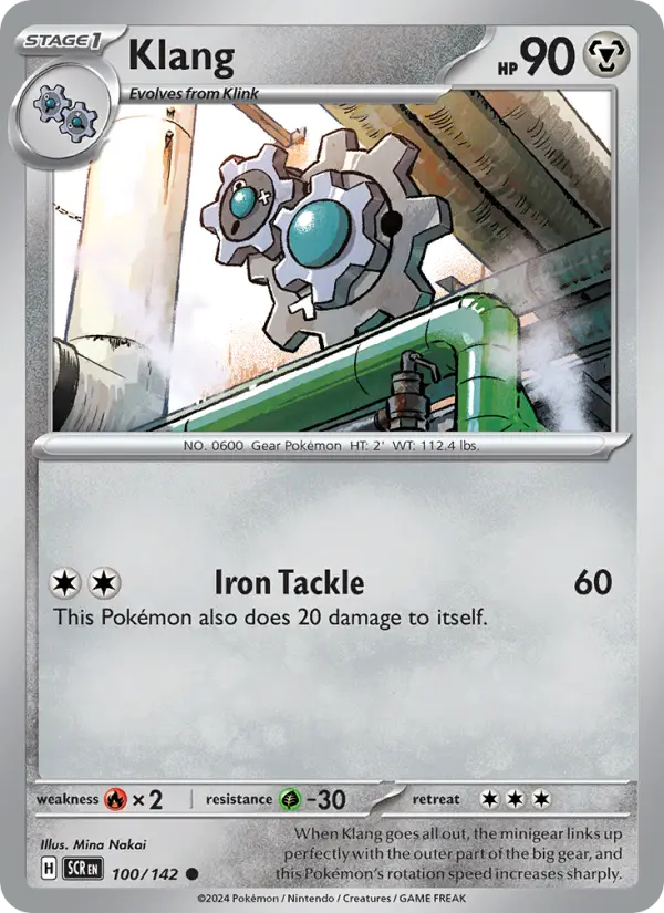 Klang Reverse Holo 100/142 Stellar Crown Pokémon Card