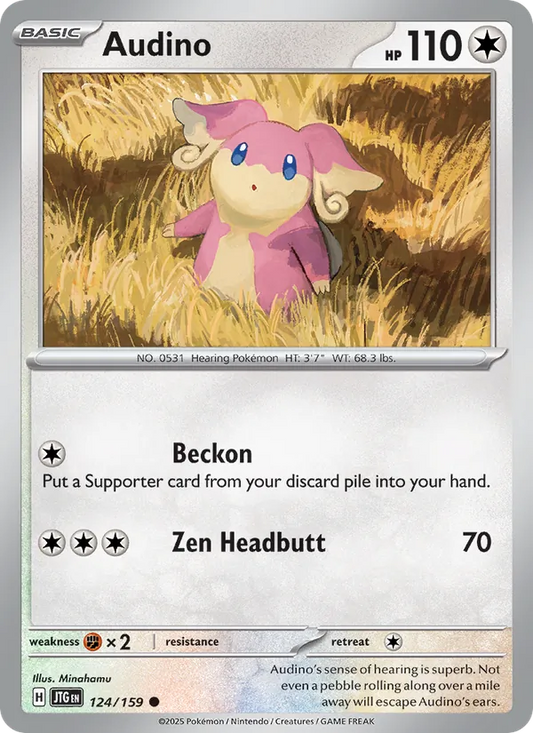 Audino Normal 124/159 Journey Together Pokémon Card