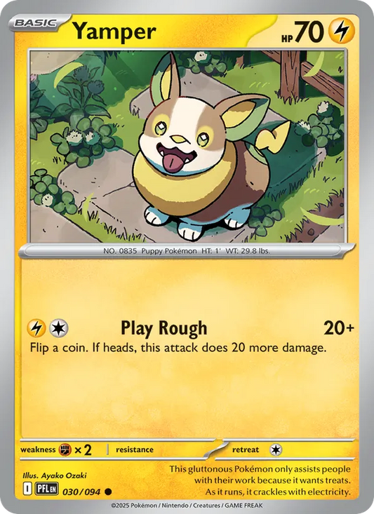Yamper Non-Holo 030/94 Phantasmal Flames Pokémon Card