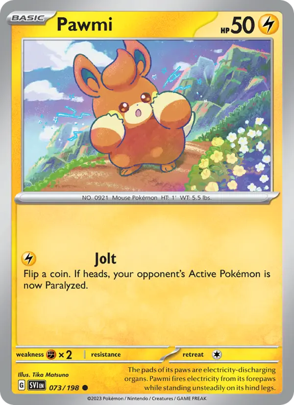 Pawmi Non-Foil 073/198 Scarlet & Violet Pokémon Card
