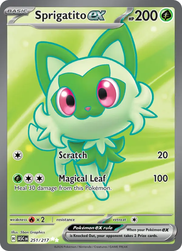 Sprigatito ex Holo 251/217 Ascended Heroes Pokémon Card