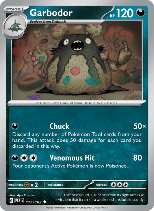 Garbodor Normal 117/182 Paradox Rift Pokémon Card