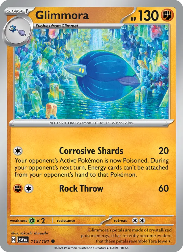 Glimmora Reverse Holo 115/191 Surging Sparks Pokémon Card