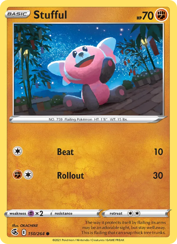 Stufful Reverse Holo 150/264 Fusion Strike Pokémon Card