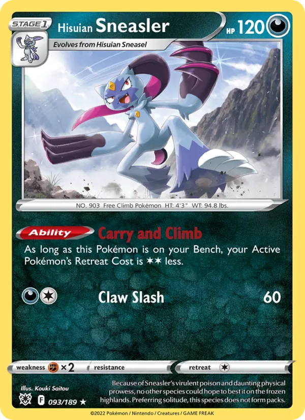 Hisuian Sneasler Reverse Holo 093/189 Astral Radiance Pokémon Card
