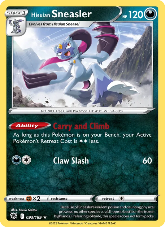 Hisuian Sneasler Reverse Holo 093/189 Astral Radiance Pokémon Card
