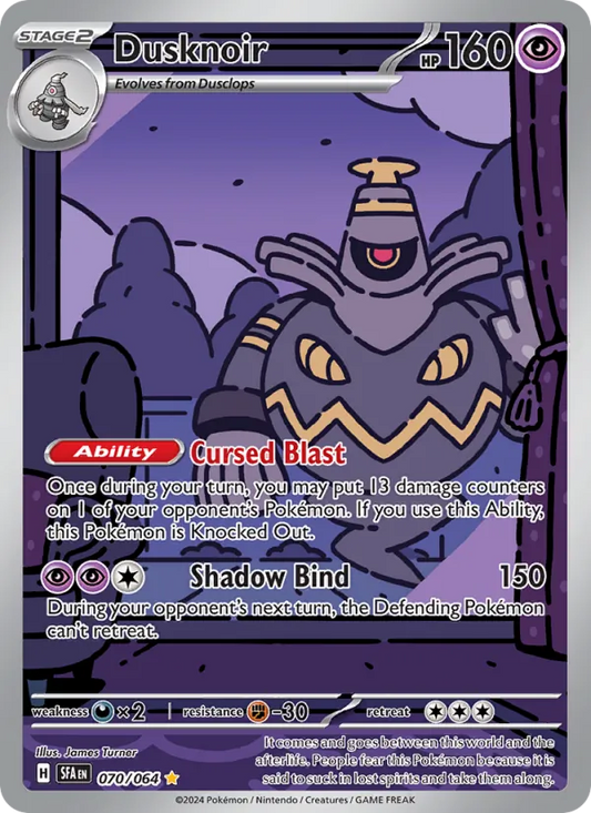 Dusknoir Holo 070/64 Shrouded Fable Pokémon Card