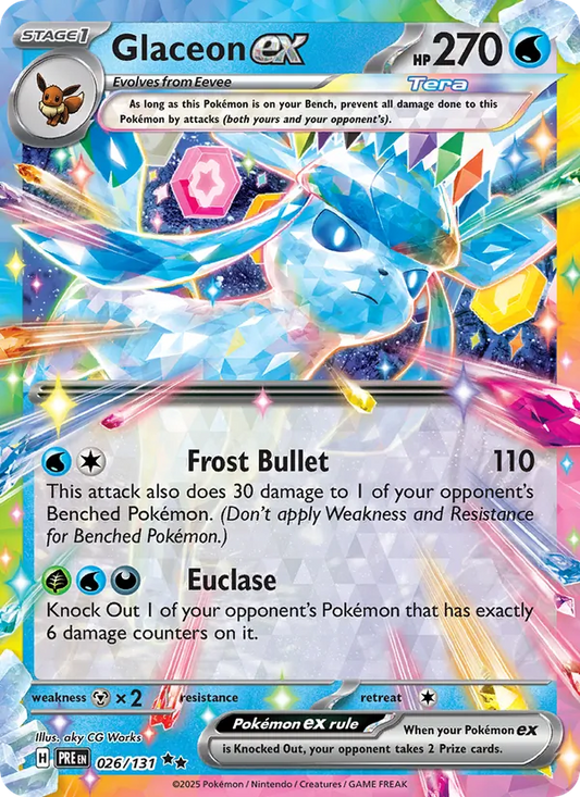 Glaceon ex Holo 026/131 Prismatic Evolutions Pokémon Card