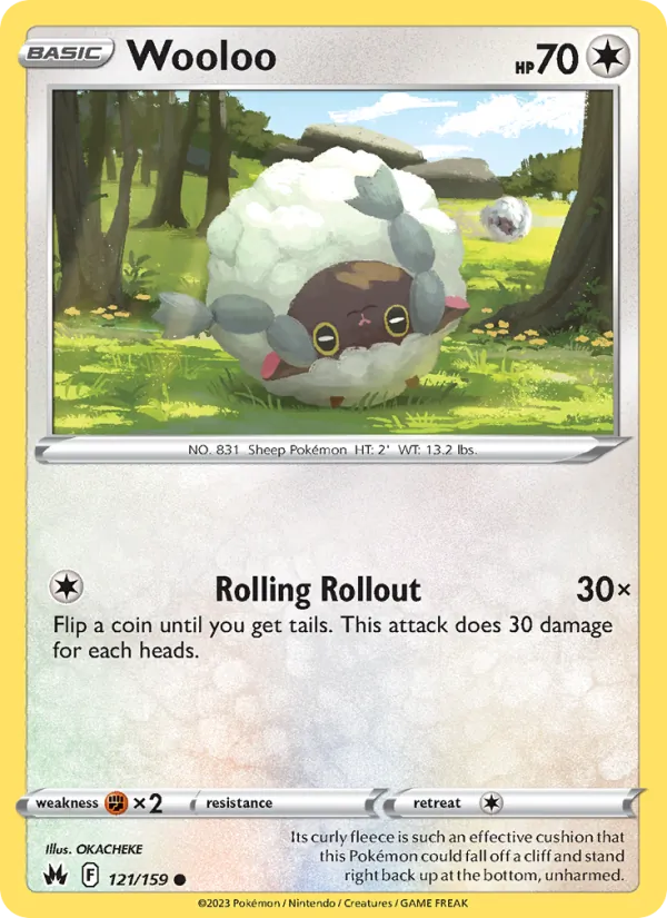 Wooloo Reverse Holo 121/159 Crown Zenith Pokémon Card