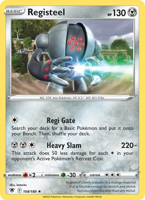 Registeel Reverse Holo 108/189 Astral Radiance Pokémon Card