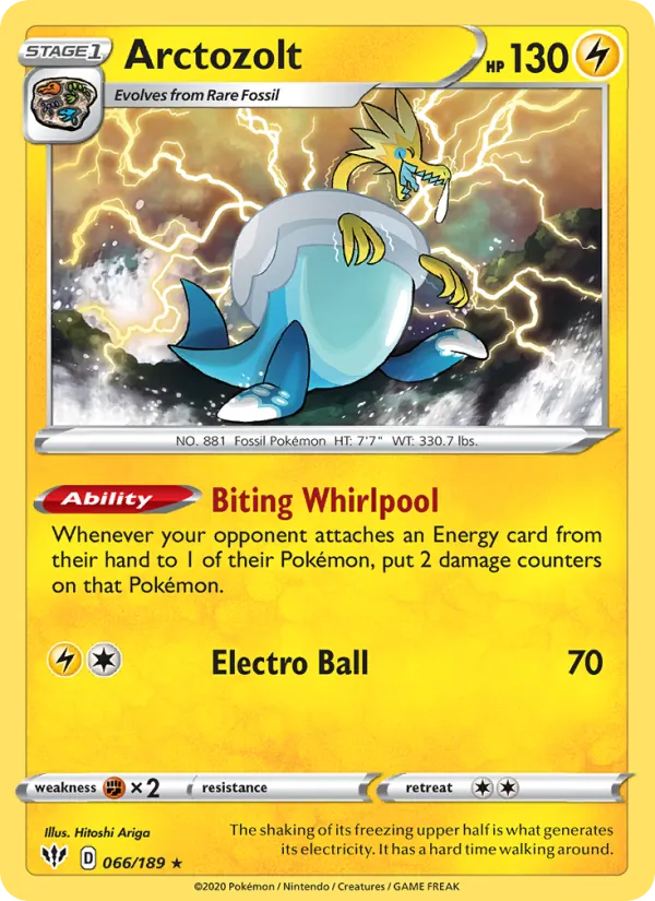 Arctozolt Reverse Holo 066/189 Darkness Ablaze Pokémon Card