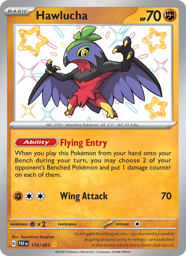 Hawlucha Holo 175/91 Paldean Fates Pokémon Card