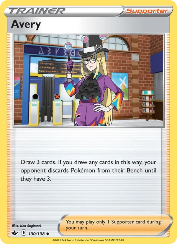 Avery Reverse Holo 130/198 Chilling Reign Pokémon Card