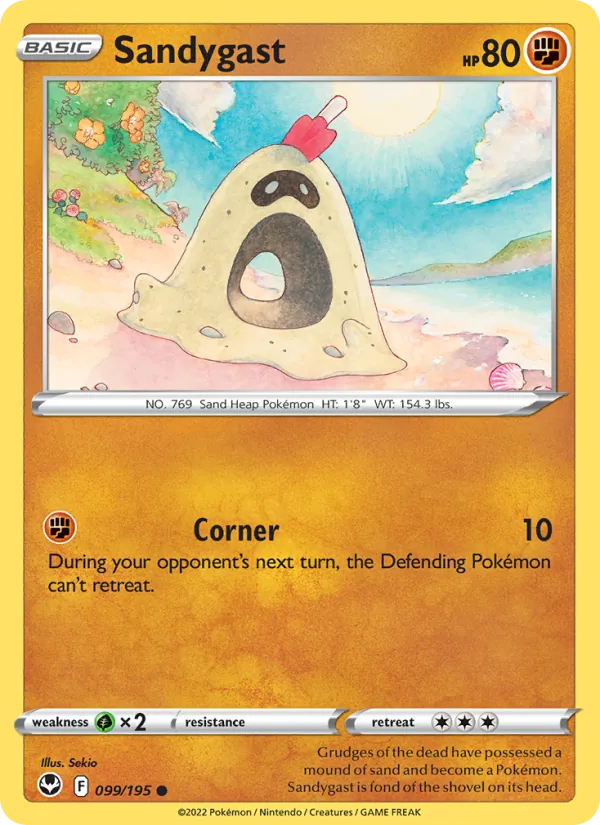 Sandygast Reverse Holo 099/195 Silver Tempest Pokémon Card