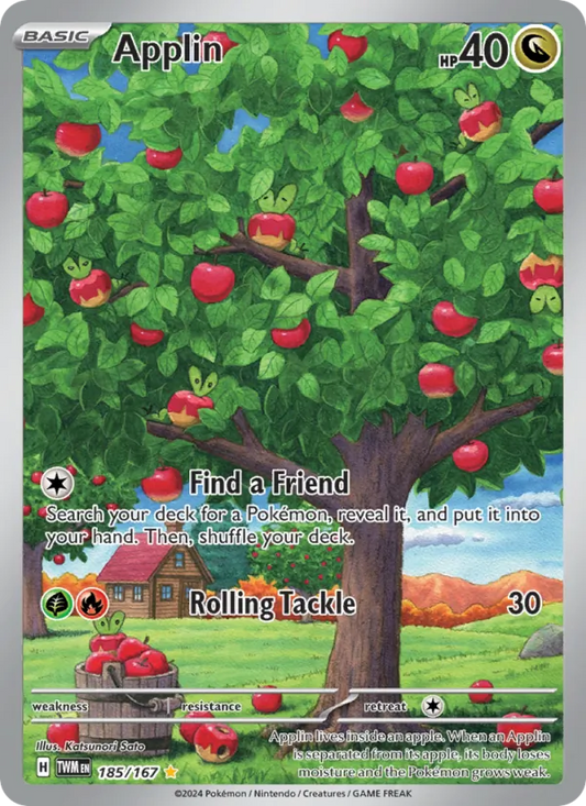Applin Holo 185/167 Twilight Masquerade Pokémon Card