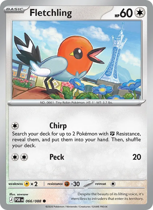 Fletchling Normal 066/88 Perfect Order Pokémon Card