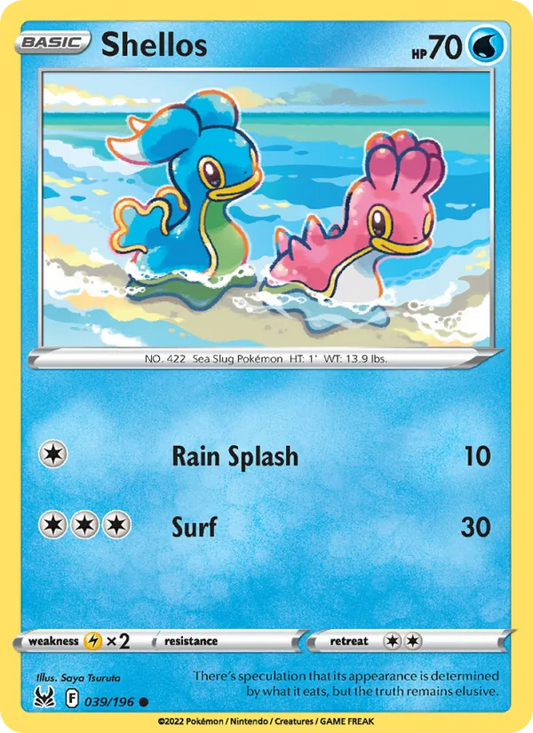 Shellos Reverse Holo 039/196 Lost Origin Pokémon Card