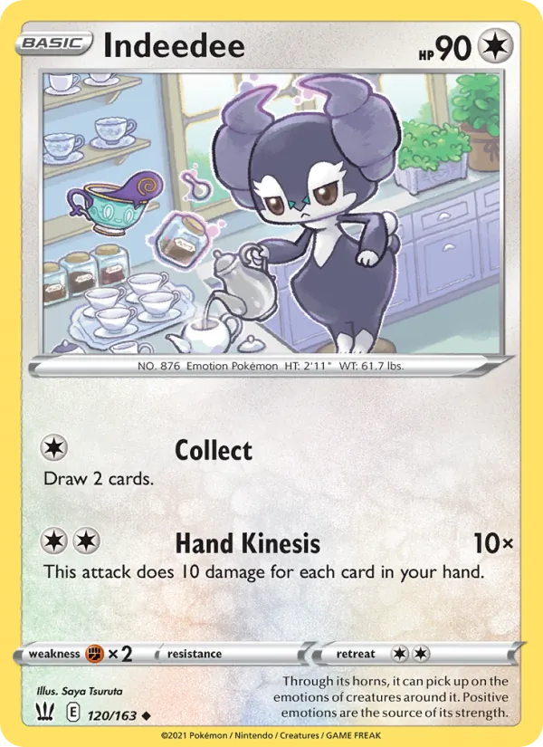 Indeedee Reverse Holo 120/163 Battle Styles Pokémon Card