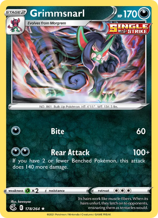 Grimmsnarl Holo 178/264 Fusion Strike Pokémon Card
