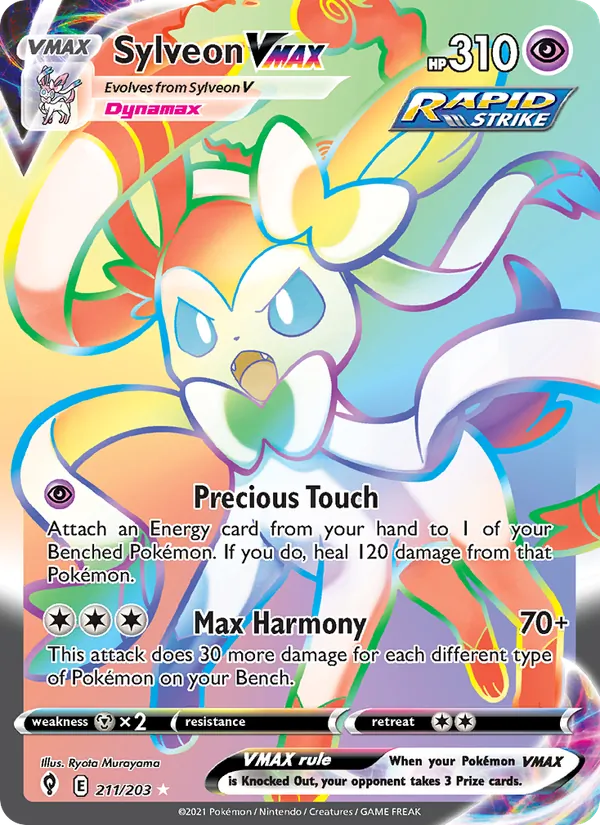 Sylveon VMAX Holo 211/203 Evolving Skies Pokémon Card