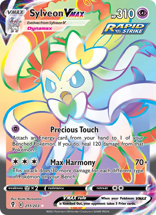 Sylveon VMAX Holo 211/203 Evolving Skies Pokémon Card