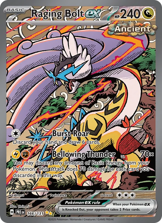 Raging Bolt ex Holo 166/131 Prismatic Evolutions Pokémon Card