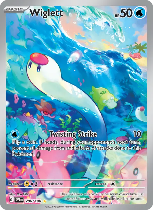 Wiglett Holo 206/198 Scarlet & Violet Pokémon Card