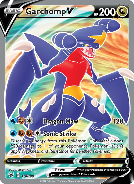 Garchomp V Holo 178/189 Astral Radiance Pokémon Card