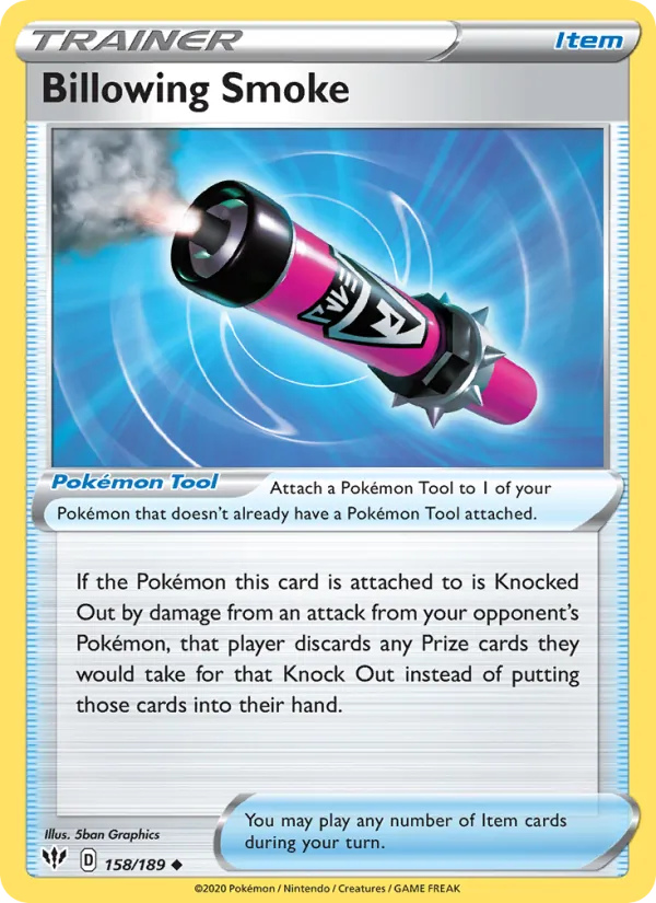 Billowing Smoke Reverse Holo 158/189 Darkness Ablaze Pokémon Card