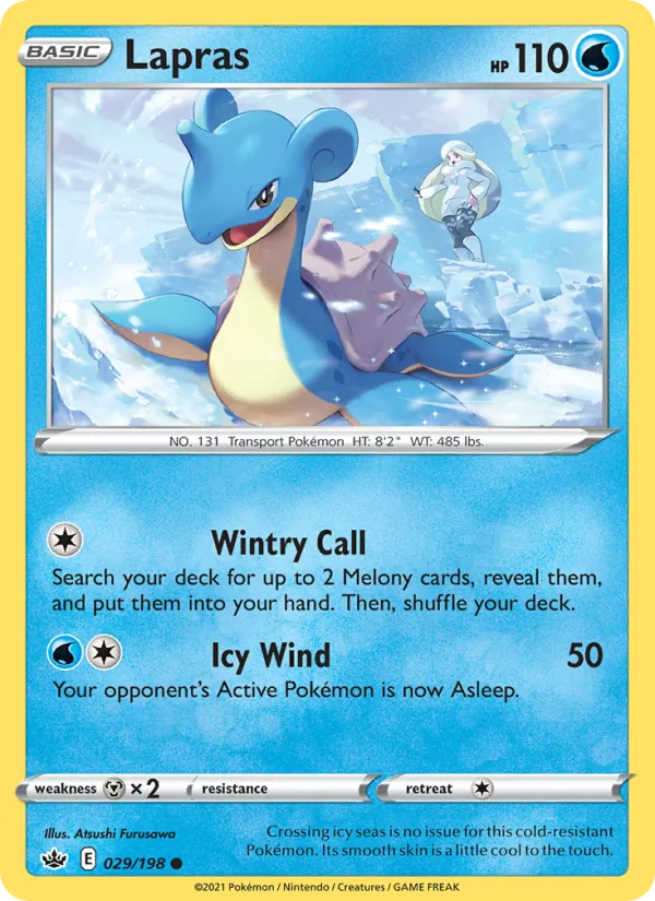 Lapras Reverse Holo 029/198 Chilling Reign Pokémon Card