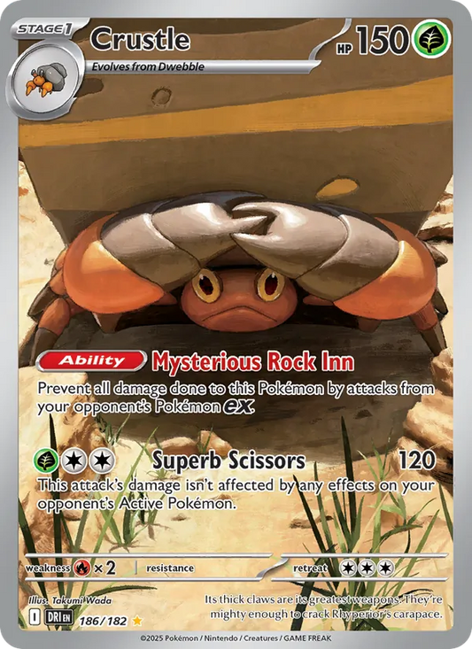 Crustle Holo 186/182 Destined Rivals Pokémon Card