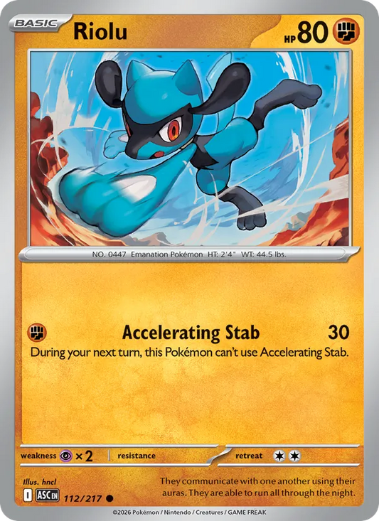 Riolu Normal 112/217 Ascended Heroes Pokémon Card