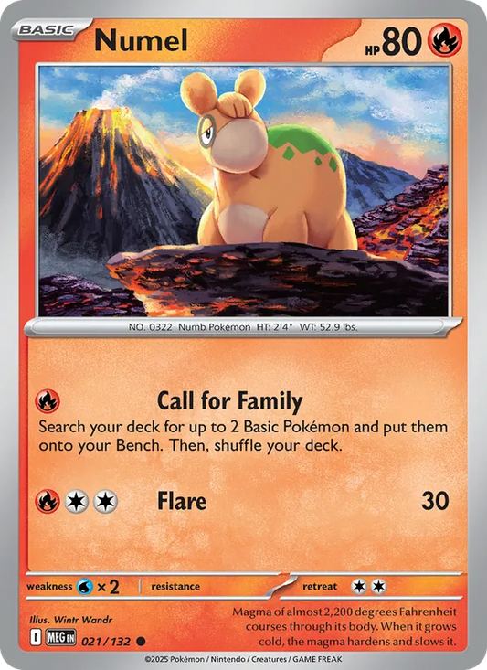 Numel Normal 021/132 Mega Evolution Pokémon Card