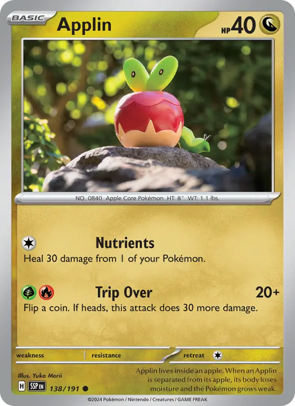 Applin Reverse Holo 138/191 Surging Sparks Pokémon Card