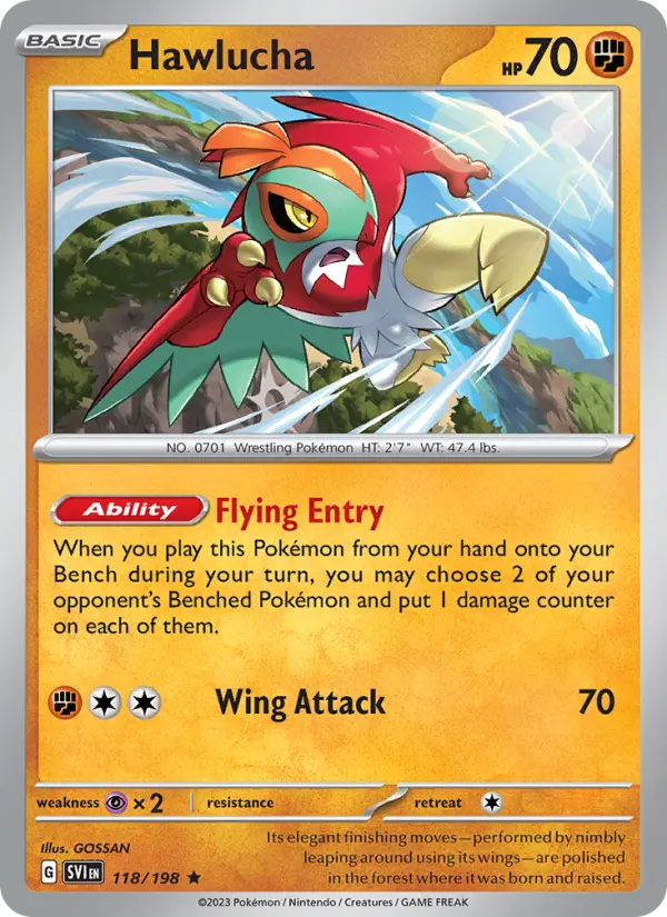Hawlucha Holo 118/198 Scarlet & Violet Pokémon Card