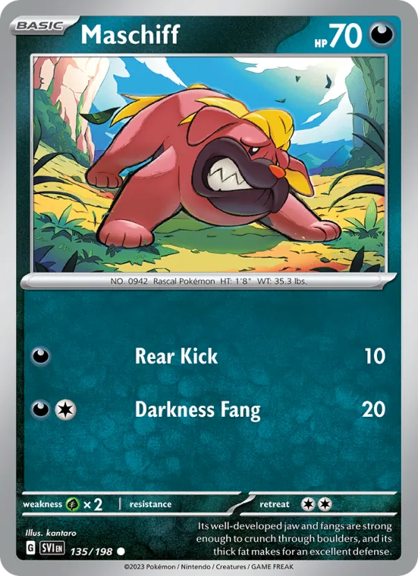 Maschiff Non-Holo 135/198 Scarlet & Violet Pokémon Card